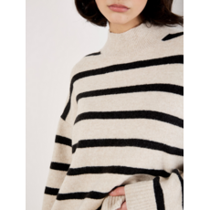 APRICOT APRICOT 25H PULL AMPLE COL MONTANT RAYE STONE/NOIR