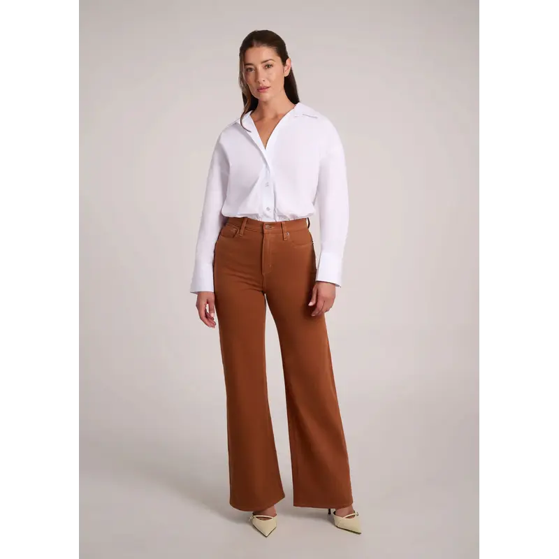 YOGA JEANS YOGA JEANS 25H LILY WIDE HIGH RISE 32'' AURORA BROWN