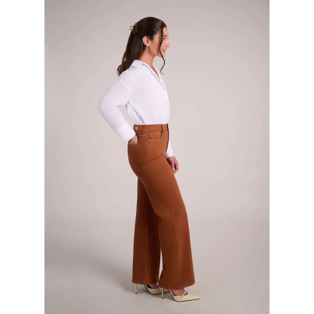 YOGA JEANS YOGA JEANS 25H LILY WIDE HIGH RISE 32'' AURORA BROWN