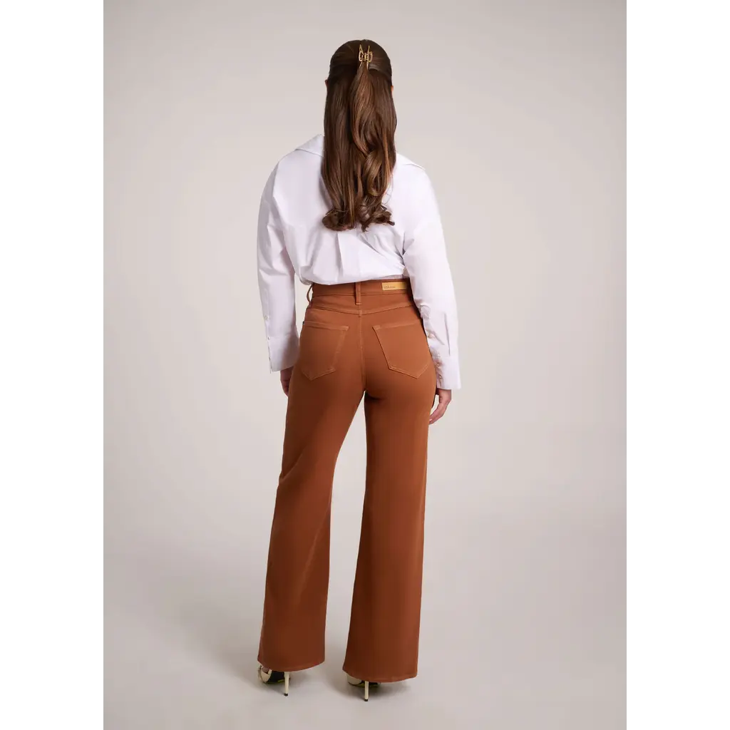 YOGA JEANS YOGA JEANS 25H LILY WIDE HIGH RISE 32'' AURORA BROWN