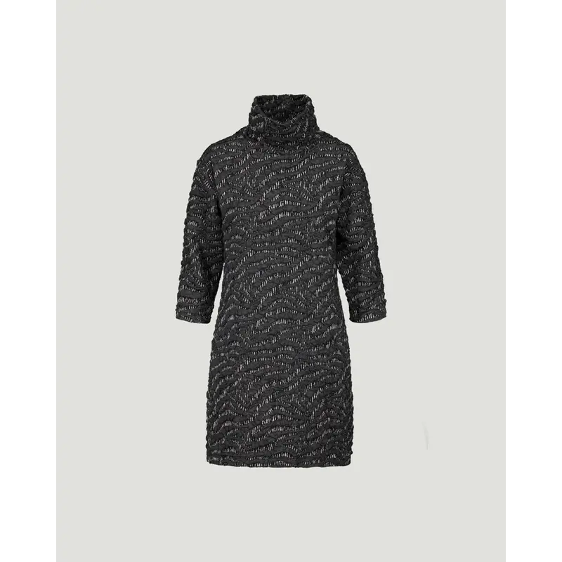 MARIGOLD MARIGOLD 25H ROBE CHIARA M 3/4 JACQUARD NOIR/OR