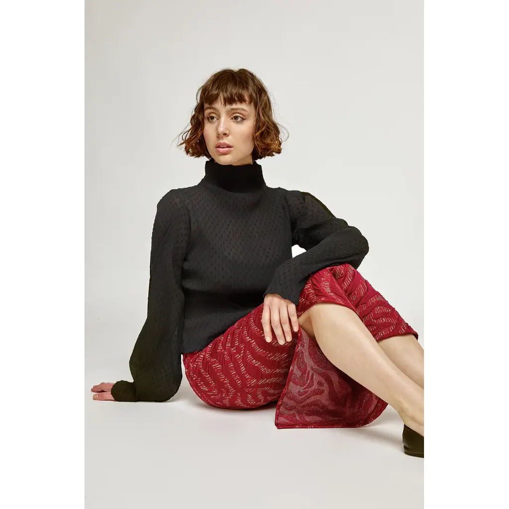 MARIGOLD MARIGOLD 25H JUPE GARANCE JACQUARD ROUGE/OR