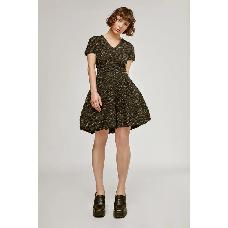 MARIGOLD MARIGOLD 25H ROBE BELLE CINTREE JACQUARD NOIR/OR