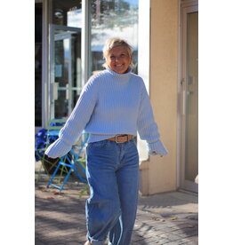 APRICOT APRICOT 25H PULL TRICOT EPAIS POIGNETS LARGES BLEU