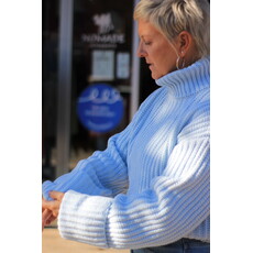 APRICOT APRICOT 25H PULL TRICOT EPAIS POIGNETS LARGES BLEU