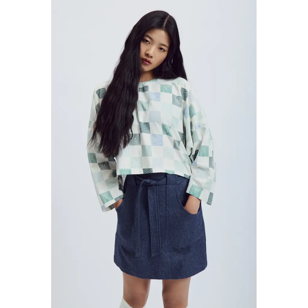 EVE GRAVEL EVE GRAVEL 25H JUPE COURTE AURORE MARINE