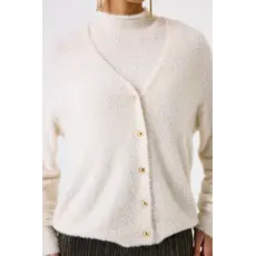 GARCIA GARCIA 25H CARDIGAN DOUX ECRU BOUTONS DORES