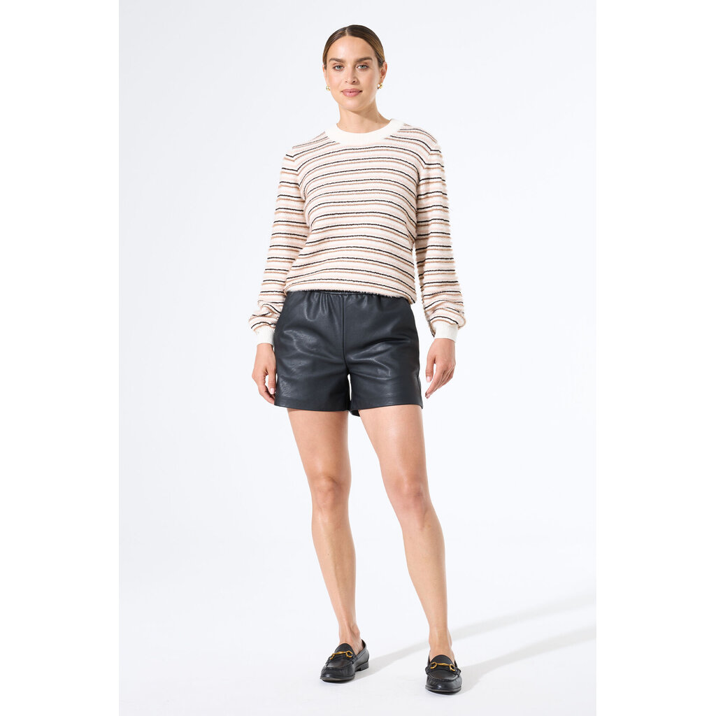 GARCIA GARCIA 25H SHORT TAILLE ELASTIQUE EFFET CUIR NOIR