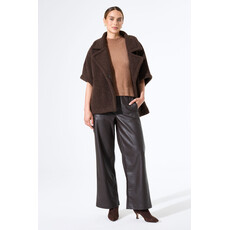 GARCIA GARCIA 25H PANT TAILLE ELAST EFFET CUIR BRUN FONCE
