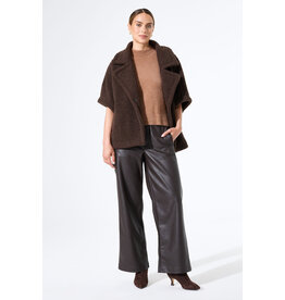 GARCIA GARCIA 25H PANT TAILLE ELAST EFFET CUIR BRUN FONCE