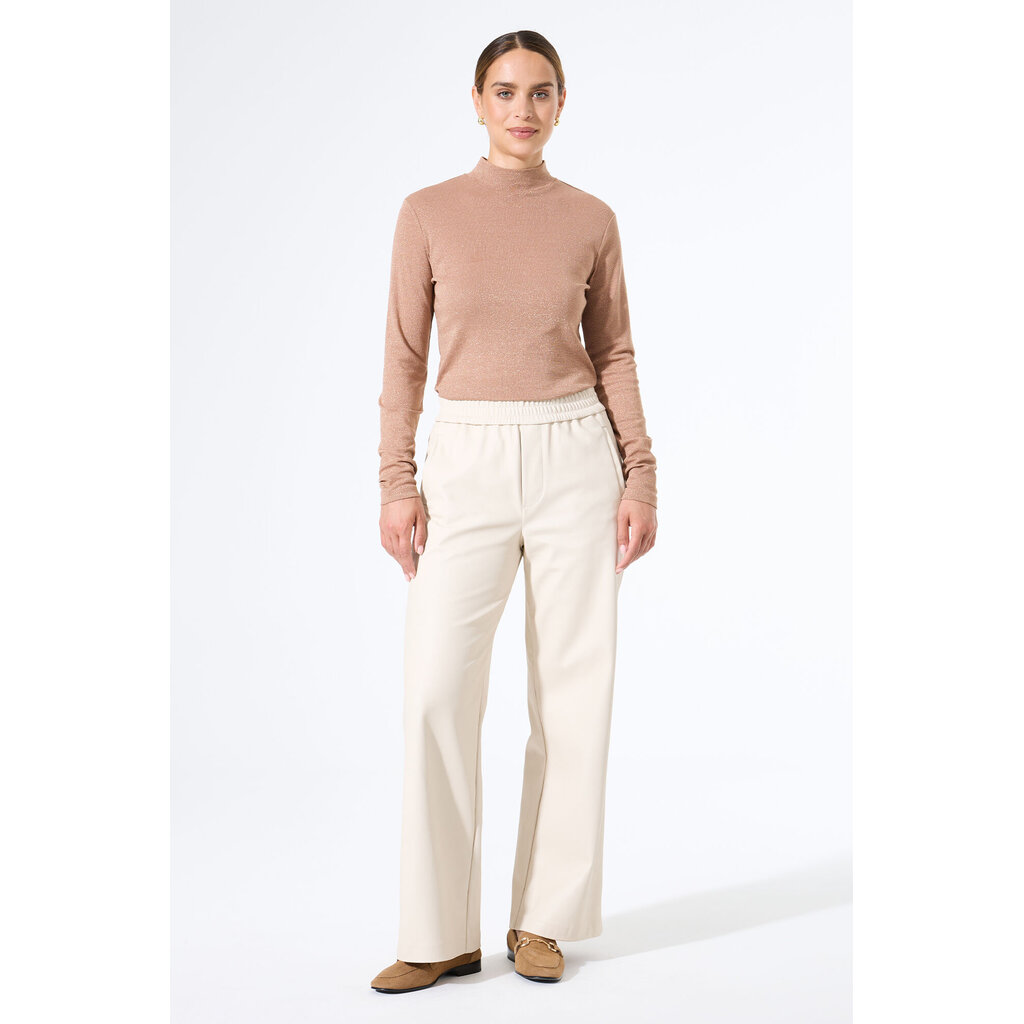 GARCIA GARCIA 25H PANT TAILLE ELASTIQUE EFFET CUIR IVOIRE