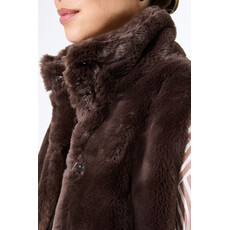 GARCIA GARCIA 25H VESTE S MANCHES FAUX FUR BRUN FONCE
