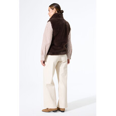 GARCIA GARCIA 25H VESTE S MANCHES FAUX FUR BRUN FONCE