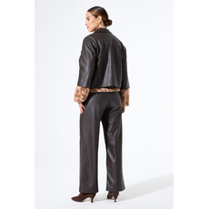 GARCIA GARCIA 25H JACKET CROP M 3/4 EFFET CUIR BRUN FONCE