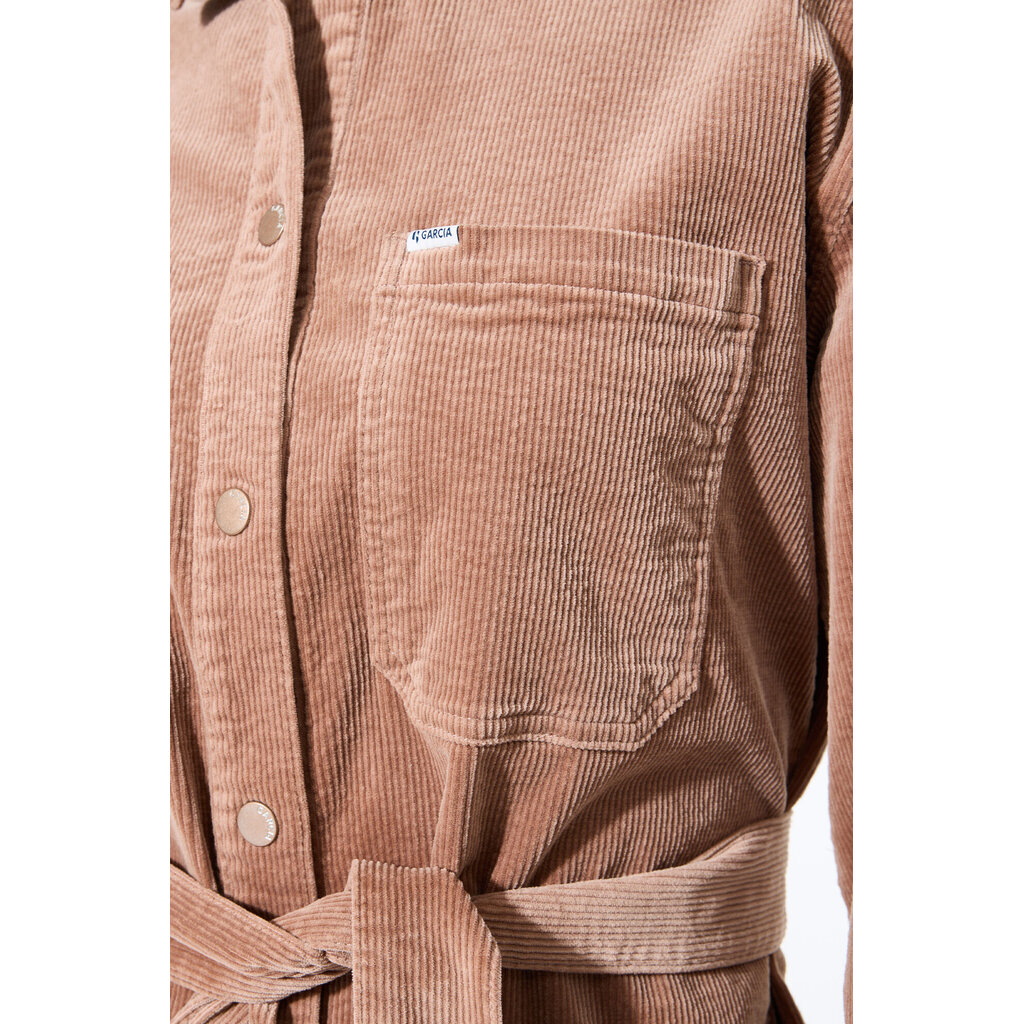 GARCIA GARCIA 25H ROBE CHEMISE CORDUROY BRUN CLAIR