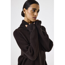 GARCIA GARCIA 25H PULL TRICOT COL ROULE BRUN FONCE