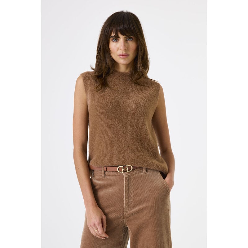 GARCIA GARCIA 25H DEBARDEUR COTELE DOUX BRUN