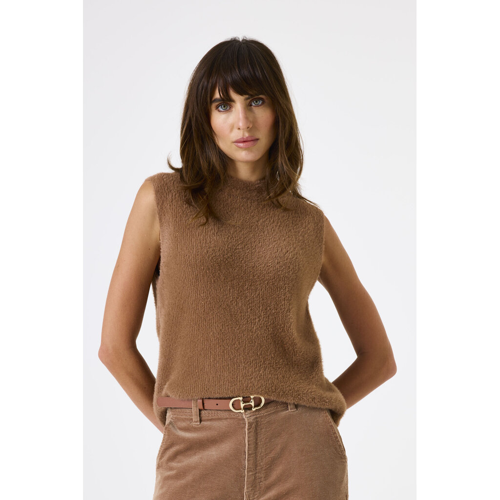 GARCIA GARCIA 25H DEBARDEUR COTELE DOUX BRUN