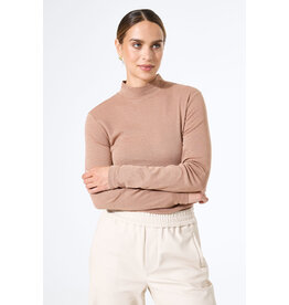 GARCIA GARCIA 25H TOP MOCK NECK BRILLANT BRUN CLAIR