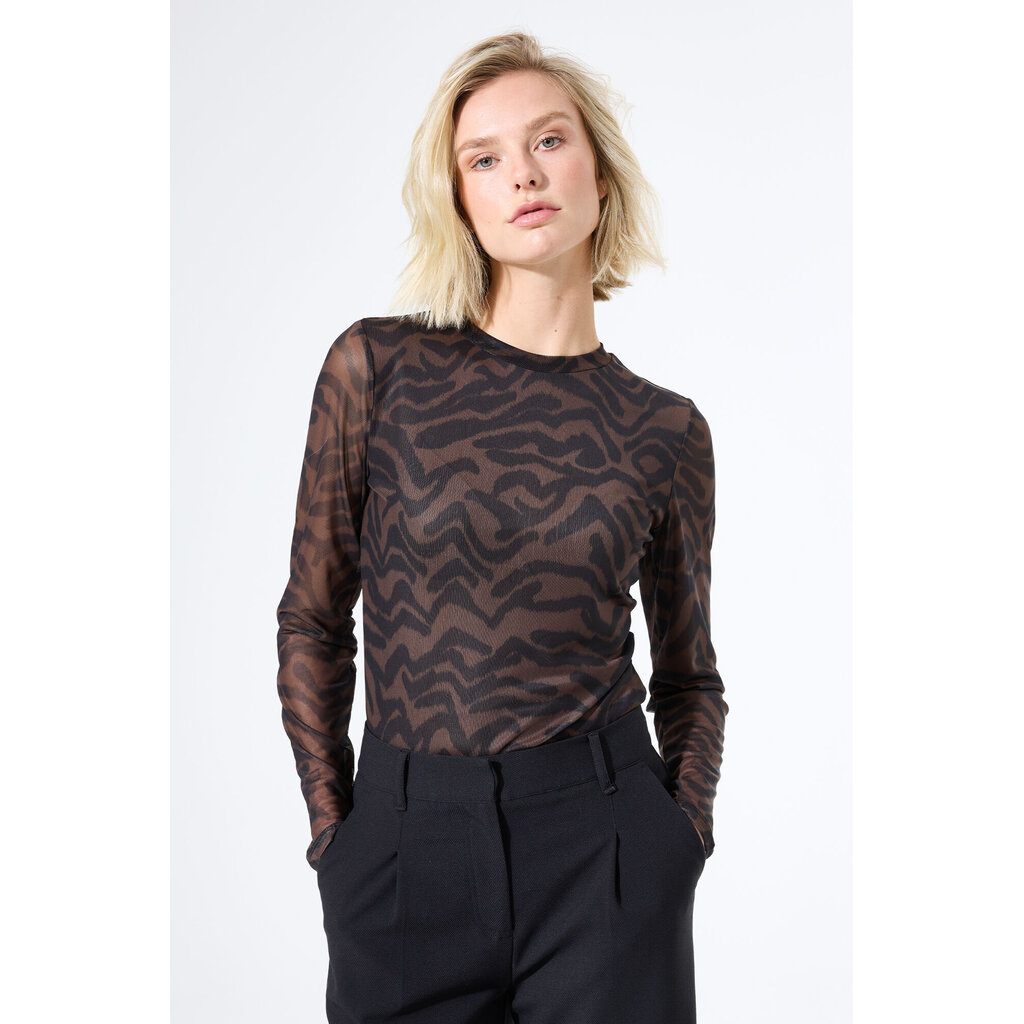 GARCIA GARCIA 25H TOP MESH MOTIFS NOIR/BRUN
