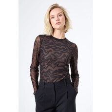 GARCIA GARCIA 25H TOP MESH MOTIFS NOIR/BRUN