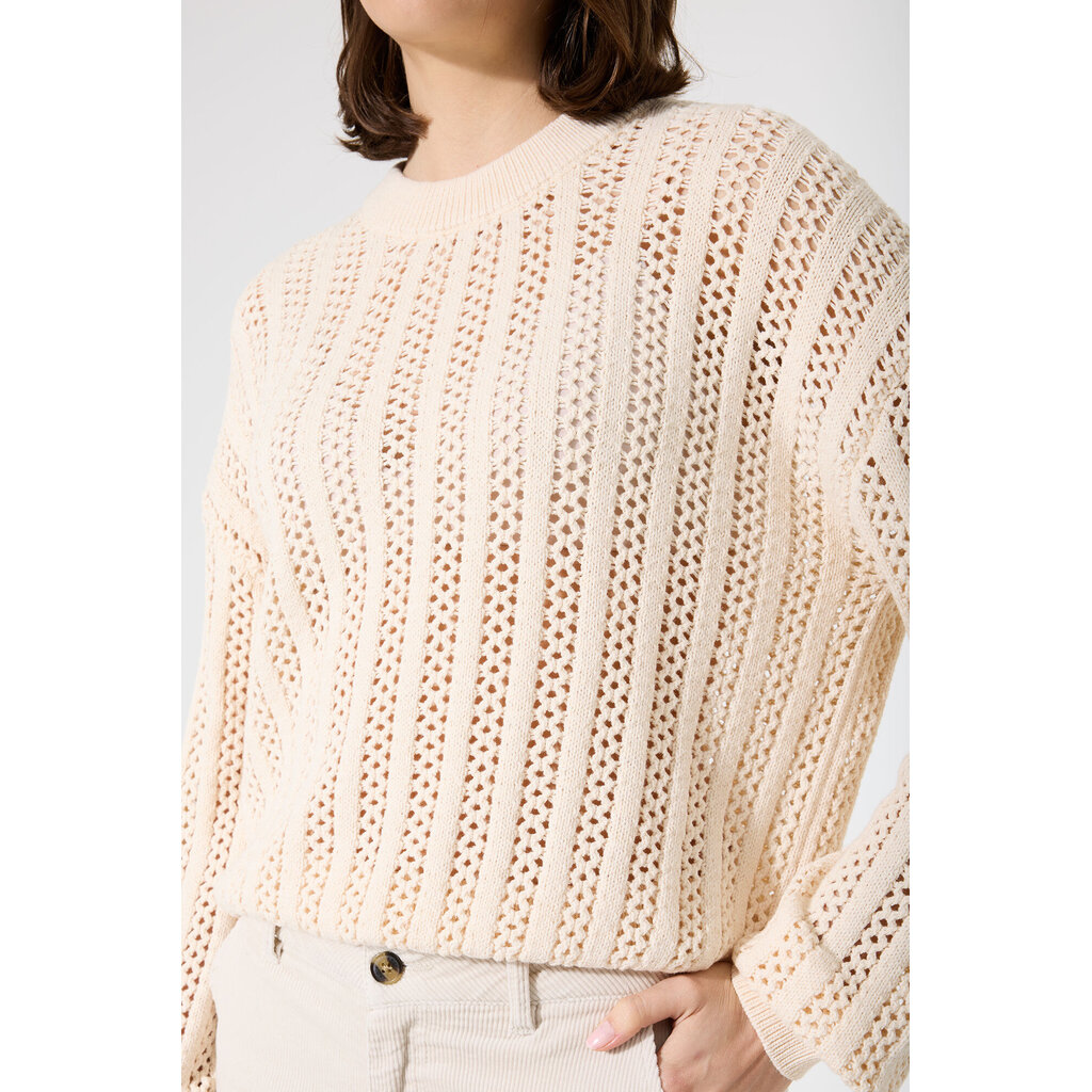 GARCIA GARCIA 25H PULL TRICOT LEGER AJOURE CREME