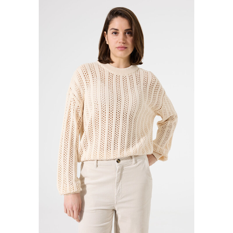 GARCIA GARCIA 25H PULL TRICOT LEGER AJOURE CREME