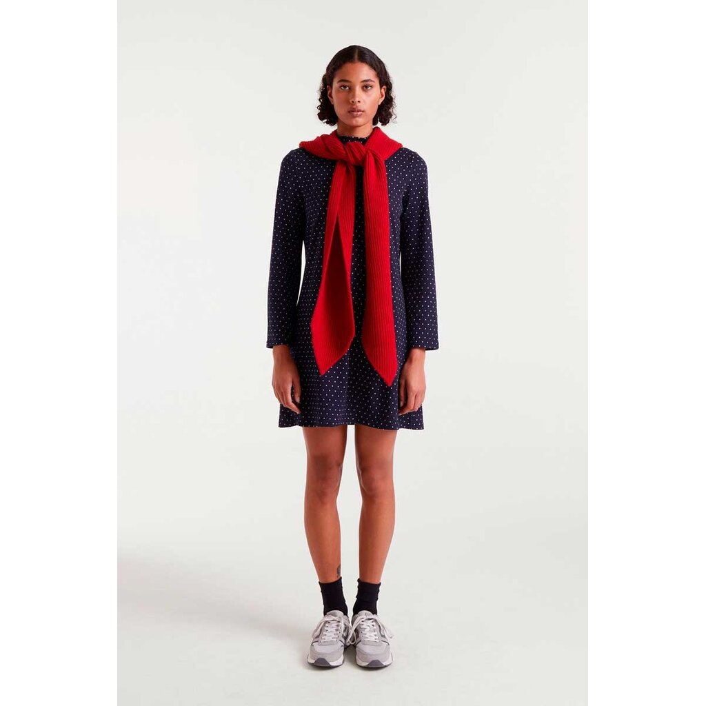 COMPANIA FANTASTICA COMPANIA 25H ROBE COURTE MINI POIS MARINE/BLANC