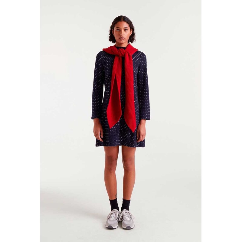 COMPANIA FANTASTICA COMPANIA 25H ROBE COURTE MINI POIS MARINE/BLANC