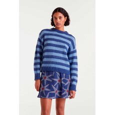 COMPANIA FANTASTICA COMPANIA 25H PULL TRICOT RAYURES MARINE/BLEU CIEL