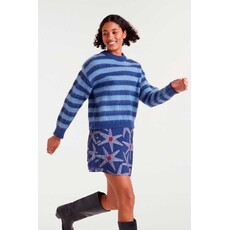 COMPANIA FANTASTICA COMPANIA 25H PULL TRICOT RAYURES MARINE/BLEU CIEL