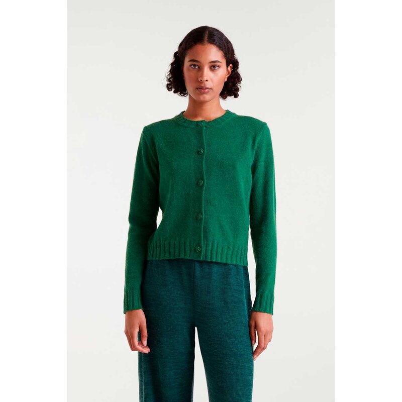 COMPANIA FANTASTICA COMPANIA 25H CARDIGAN BOUTONS FLEURS VERT