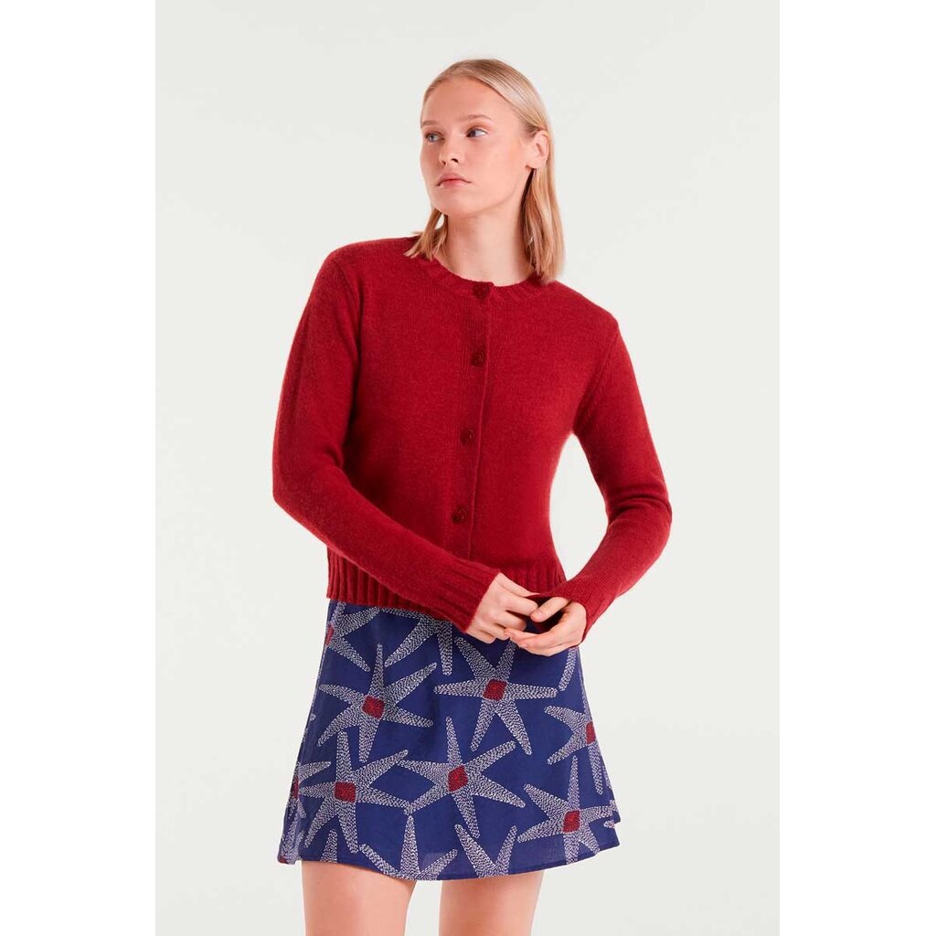 COMPANIA FANTASTICA COMPANIA 25H CARDIGAN BOUTONS FLEURS ROUGE