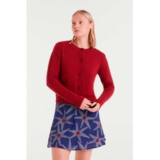 COMPANIA FANTASTICA COMPANIA 25H CARDIGAN BOUTONS FLEURS ROUGE