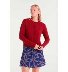 COMPANIA FANTASTICA COMPANIA 25H CARDIGAN BOUTONS FLEURS ROUGE