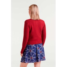 COMPANIA FANTASTICA COMPANIA 25H CARDIGAN BOUTONS FLEURS ROUGE