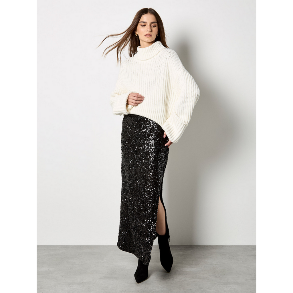 APRICOT APRICOT 25H PULL TRICOT EPAIS POIGNETS LARGES CREME