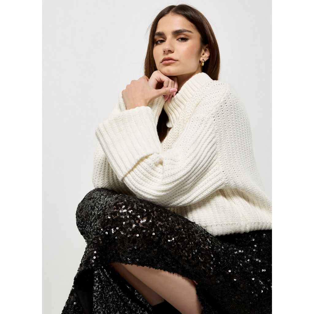 APRICOT APRICOT 25H PULL TRICOT EPAIS POIGNETS LARGES CREME