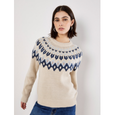 APRICOT APRICOT 25H PULL TRICOT MOTIFS JACQUARD STONE/BLEU