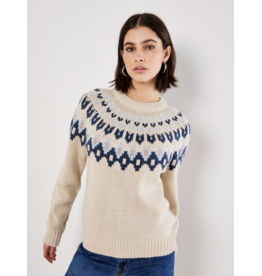 APRICOT APRICOT 25H PULL TRICOT MOTIFS JACQUARD STONE/BLEU