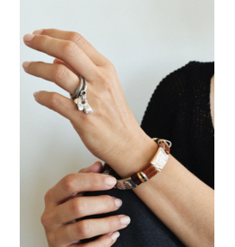 ANNE MARIE CHAGNON AM CHAGNON BRACELET MAIA OR/ARGENT MOKA MOUSSE