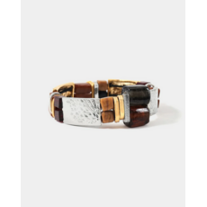 ANNE MARIE CHAGNON AM CHAGNON BRACELET MAIA OR/ARGENT MOKA MOUSSE