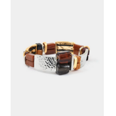 ANNE MARIE CHAGNON AM CHAGNON BRACELET MAIA OR/ARGENT MOKA MOUSSE