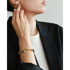 ANNE MARIE CHAGNON AM CHAGNON BRACELET FOMALAU OR/ARGENT MOKA MOUSSE