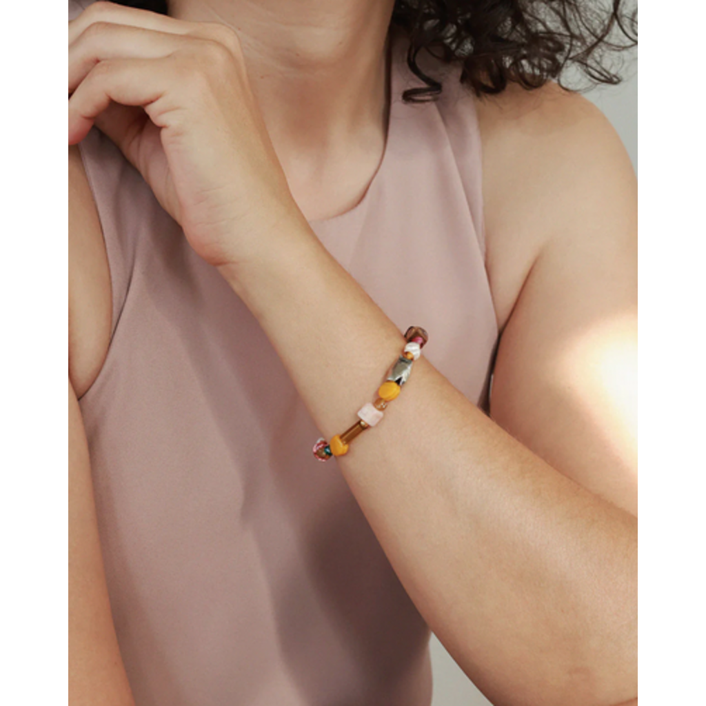 ANNE MARIE CHAGNON AM CHAGNON BRACELET CAPELLA ARGENT MOKA MOUSSE