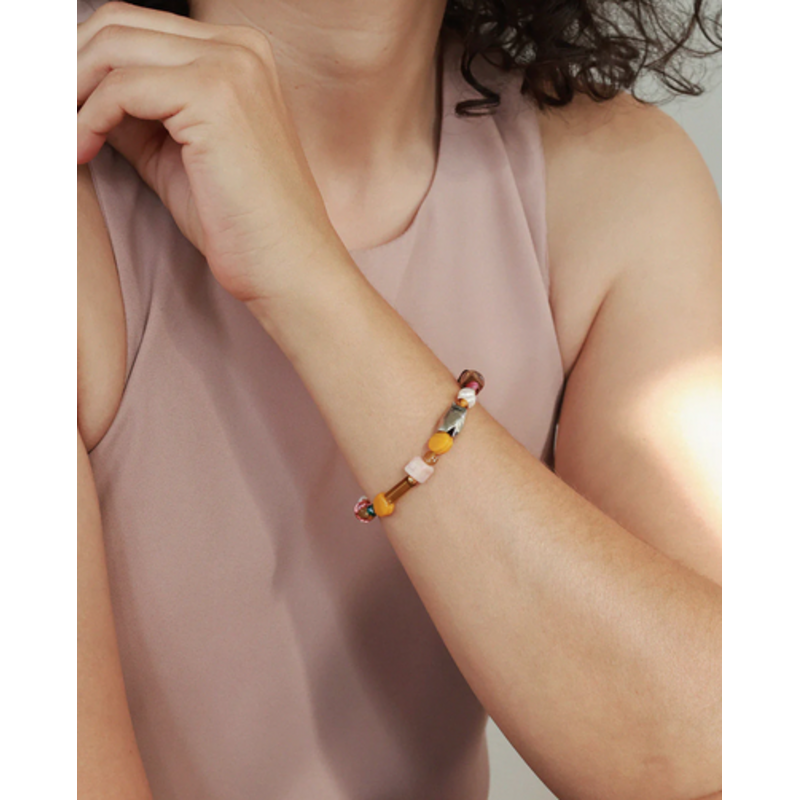 ANNE MARIE CHAGNON AM CHAGNON BRACELET CAPELLA ARGENT MOKA MOUSSE