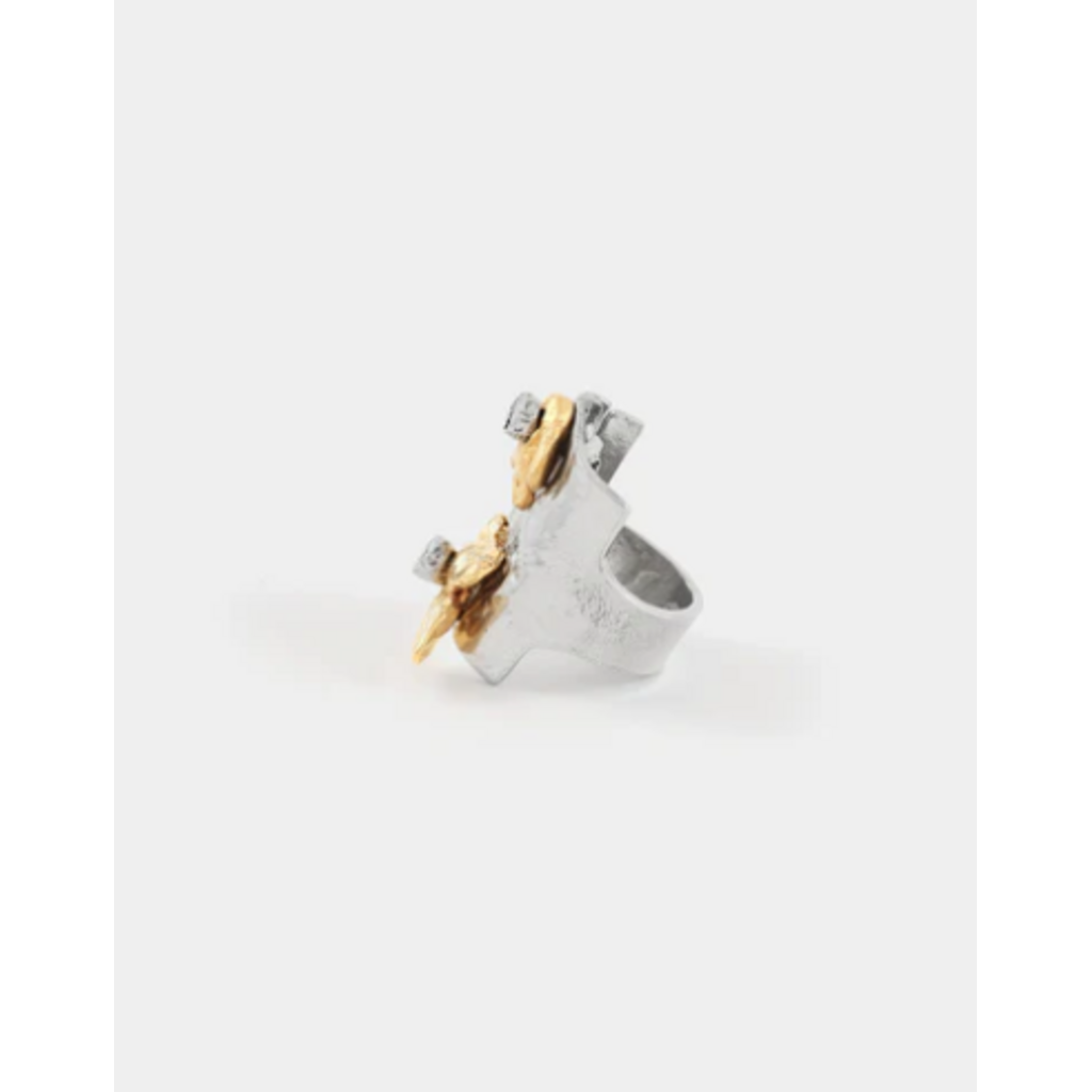 ANNE MARIE CHAGNON AM CHAGNON BAGUE TAURUS 2 TONS OR/ARGENT