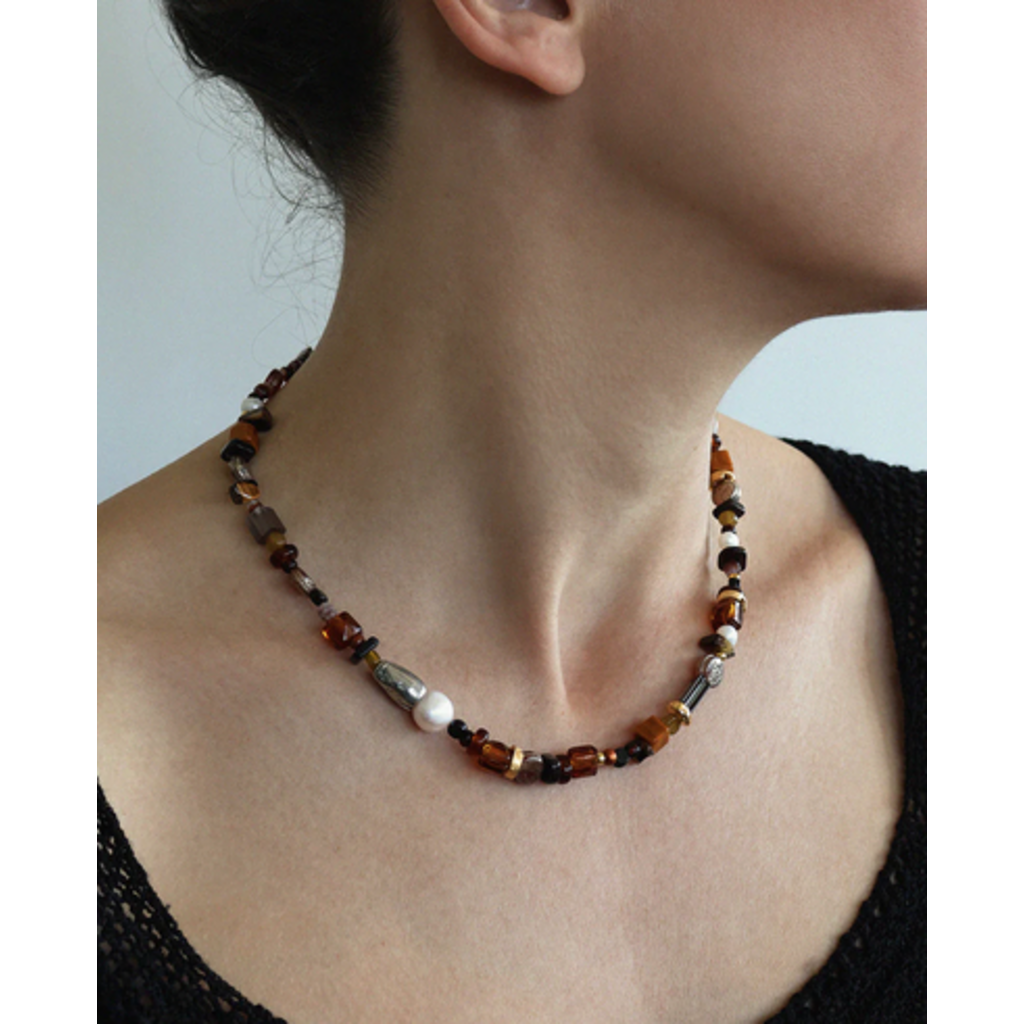 ANNE MARIE CHAGNON AM CHAGNON COLLIER LUAN OR/ARGENT MOKA MOUSSE