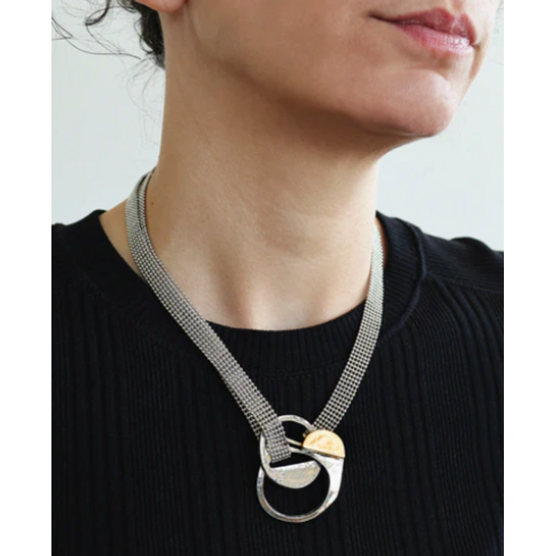 ANNE MARIE CHAGNON AM CHAGNON COLLIER MERCURY 2 TONS OR/ARGENT