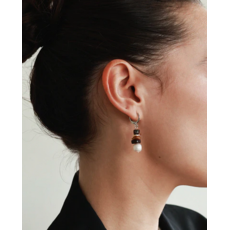 ANNE MARIE CHAGNON AM CHAGNON BOUCLES OREILLE ORCUS ARGENT MOKA MOUSSE